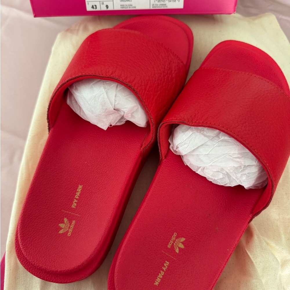 Adidas Ivy Park Red Slides